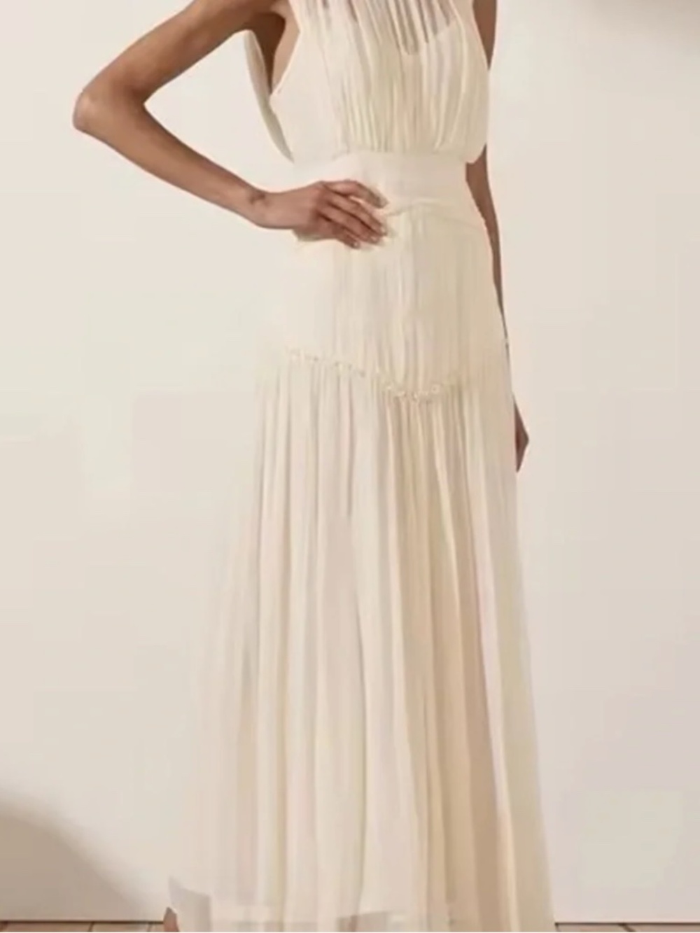 Elegant Off-White Maxi Dress - size small - similar to Shona Joy